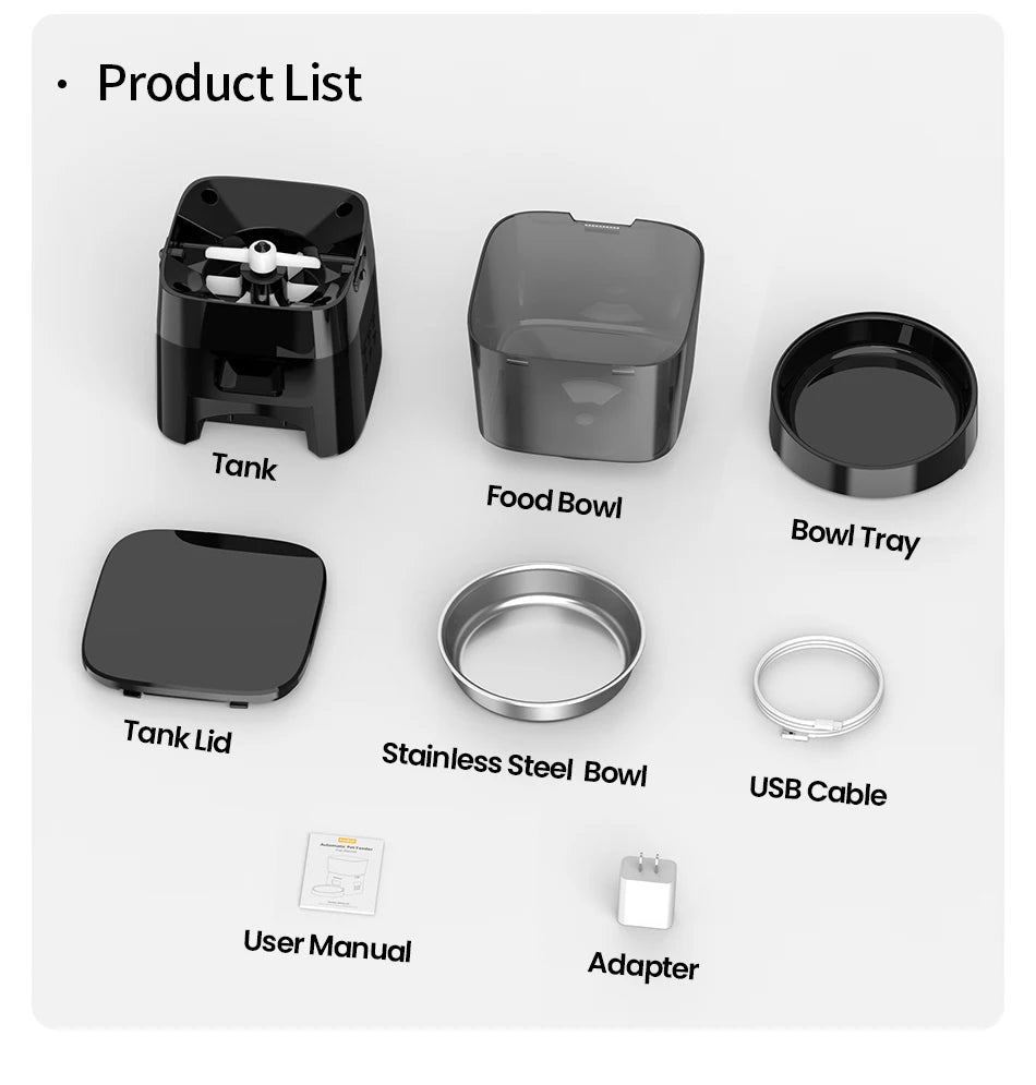 This sleek ROJECO automatic feeder brings a touch of high-tech luxury to your cat’s daily routine, ensuring perfectly timed meals even when you are away.