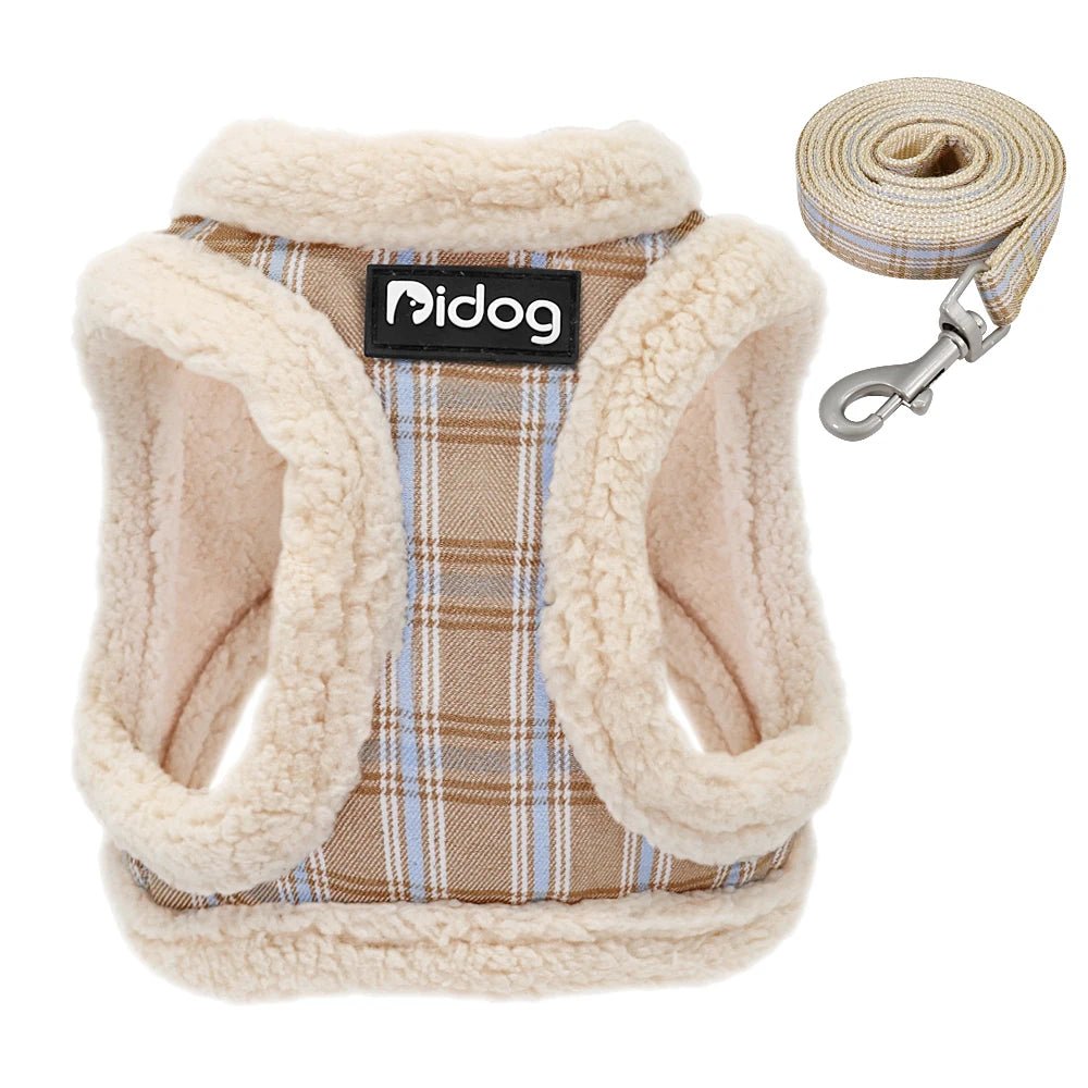 Elevate your pet’s style and comfort with this exclusive luxury harness set. Handcrafted with premium plush faux fur and elegant plaid detailing, this harness delivers exceptional warmth, softness, and durability for the most discerning pets - Luxempirez