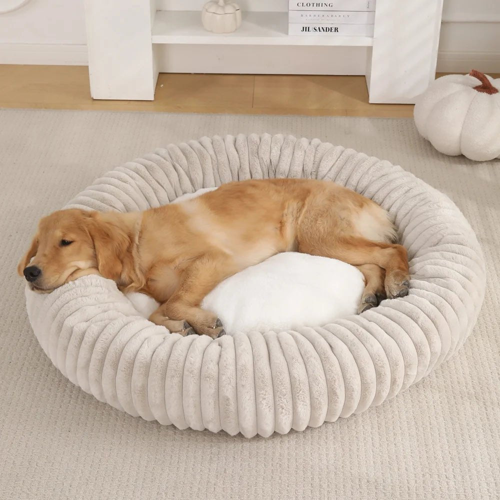 Spoil your pet with unparalleled comfort and style in the luxury plush donut bed where sophisticated design meets the ultimate in relaxation - Luxempirez