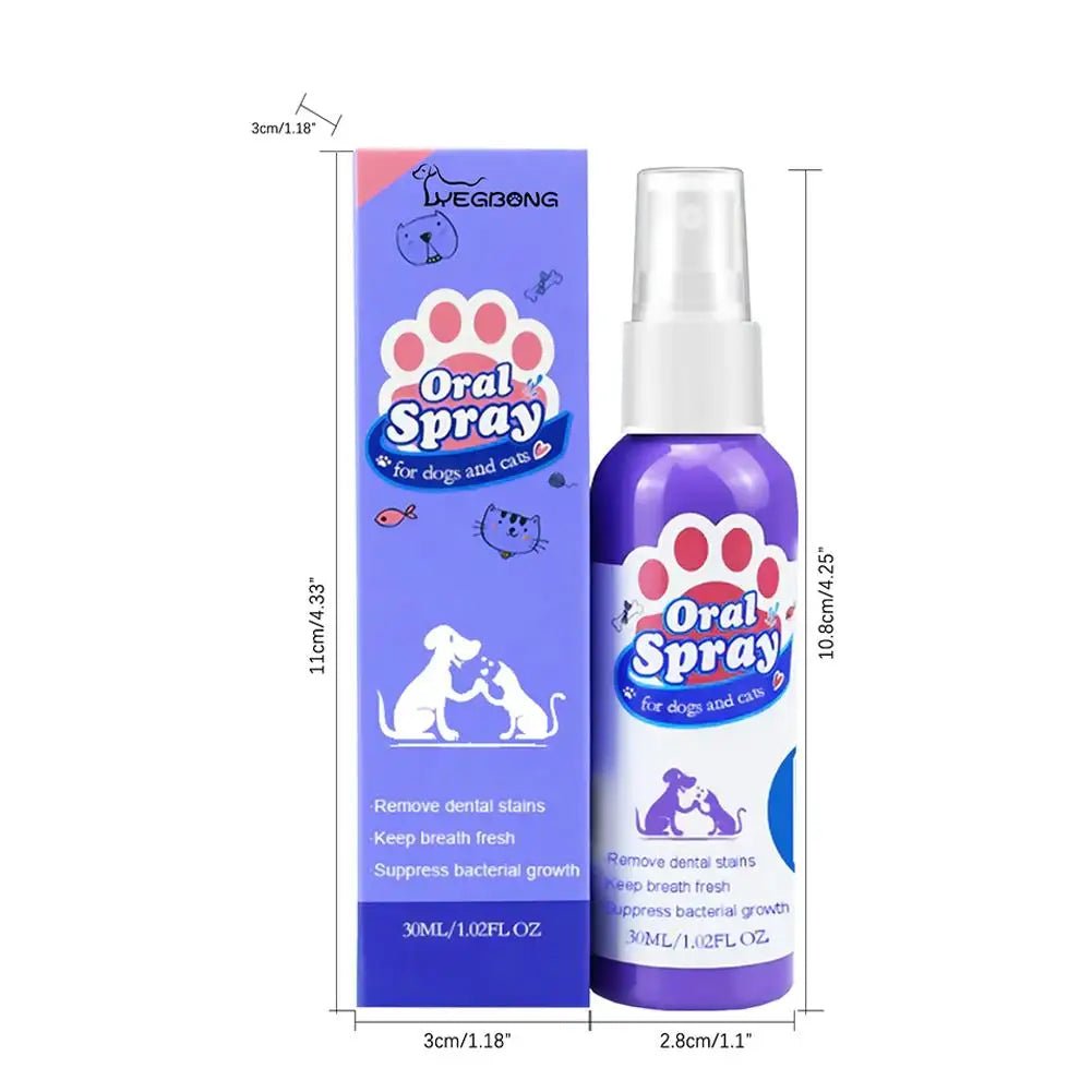 60ml Pet Oral Care Spray is a fast and easy way to freshen your dog’s breath while helping to clean teeth and reduce plaque buildup. - Luxempirez
