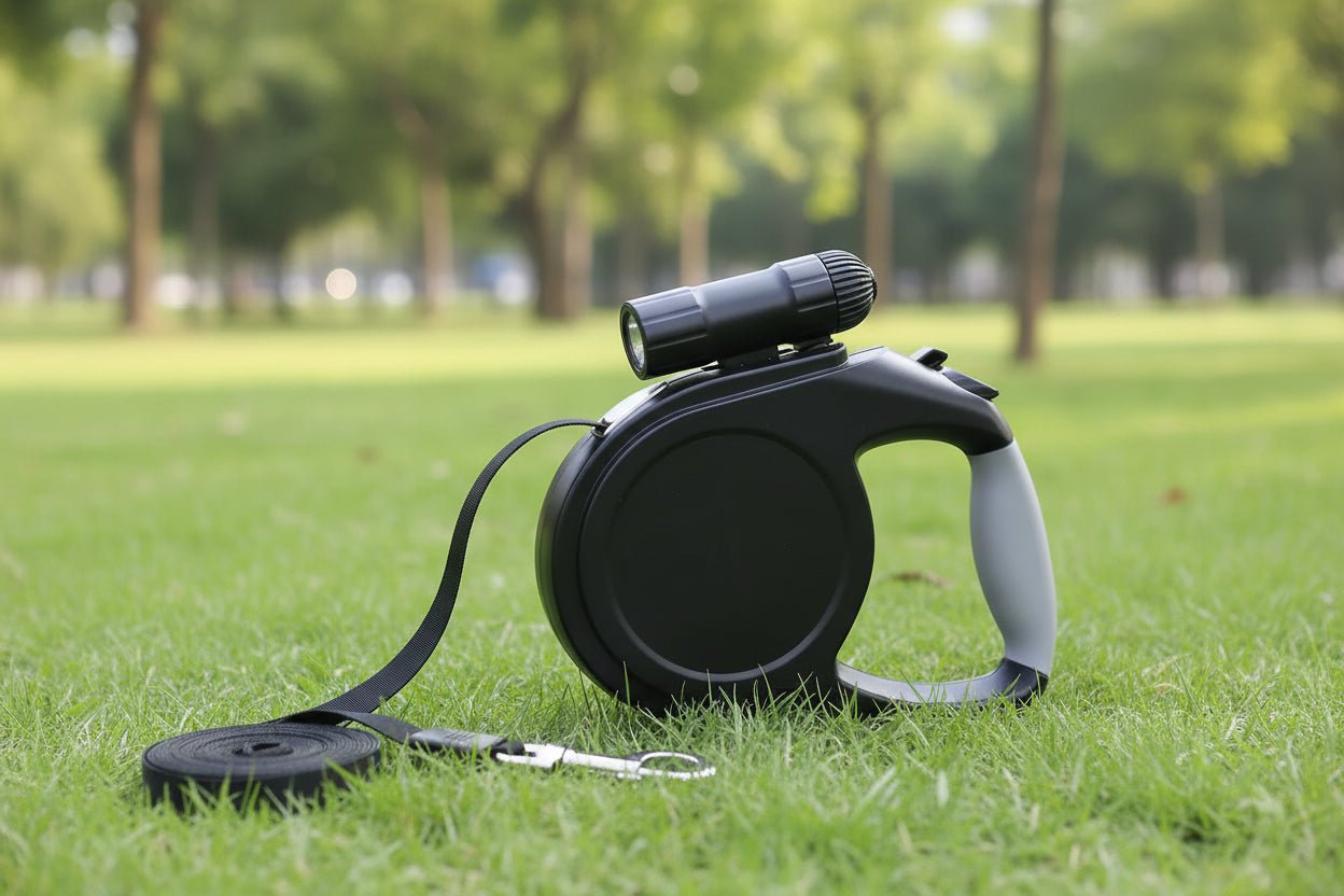 8M retractable dog leash with LED lights, perfect for powerful dogs up to 50 kg, ideal for safe and comfortable day or night walks. - Luxempirez