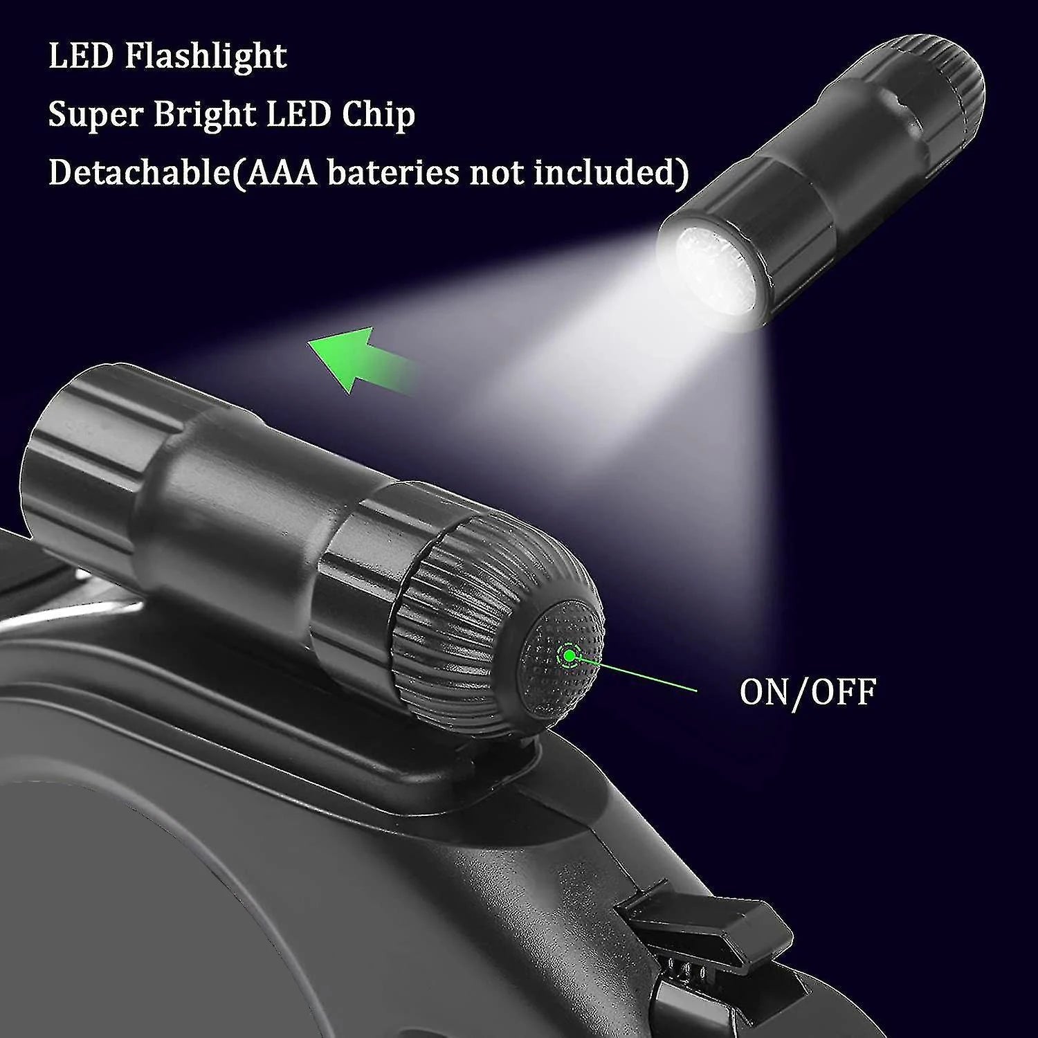 8M retractable dog leash with LED lights, perfect for powerful dogs up to 50 kg, ideal for safe and comfortable day or night walks. - Luxempirez