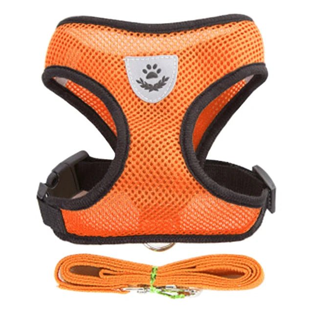 Adjustable Mesh Cat Harness – Soft Breathable Vest with Leash for Small & Medium Pets - Luxempirez