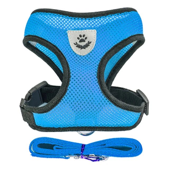 Adjustable Mesh Cat Harness – Soft Breathable Vest with Leash for Small & Medium Pets - Luxempirez