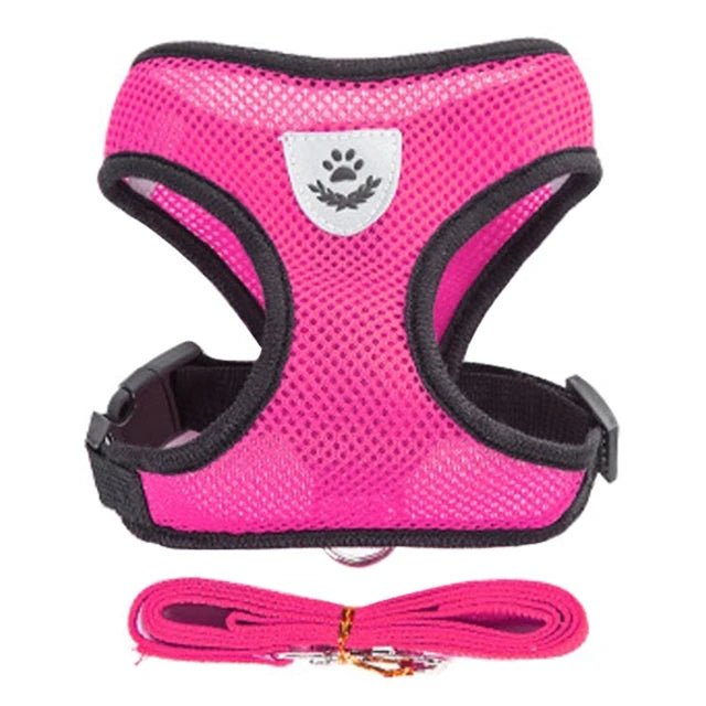 Adjustable Mesh Cat Harness – Soft Breathable Vest with Leash for Small & Medium Pets - Luxempirez