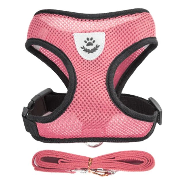 Adjustable Mesh Cat Harness – Soft Breathable Vest with Leash for Small & Medium Pets - Luxempirez