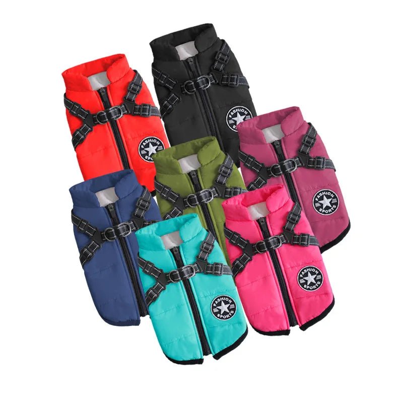 Brighten up your walks with this stylish pink dog harness jacket, designed for both comfort and safety. Made from lightweight, durable material, it features adjustable straps and sturdy buckles for a secure fit. The reflective accents. - Luxempirez