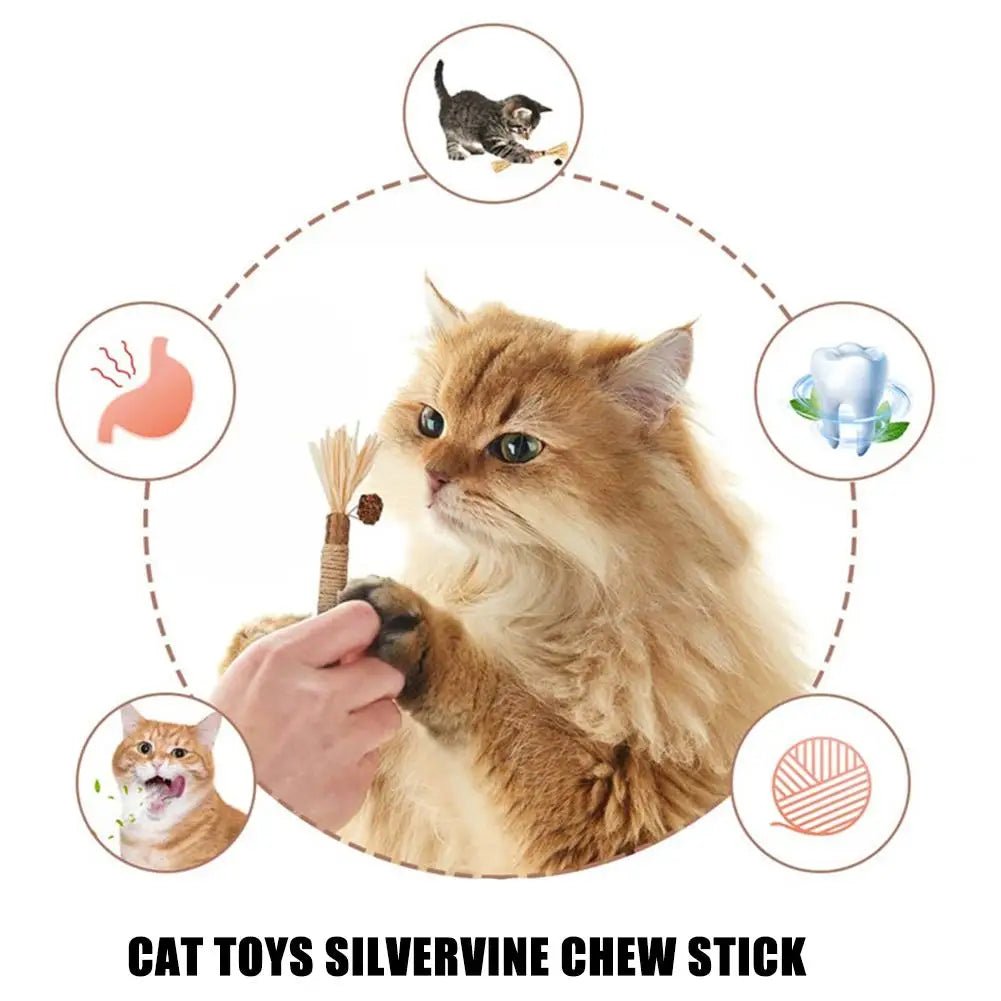 Cat chew stick with natural catnip perfect for play and dental care. This tasty chew helps clean teeth and freshen breath while your cat bites and chews. Made with safe, natural ingredients and premium catnip to keep your cat relaxed and entertained. - Luxempirez