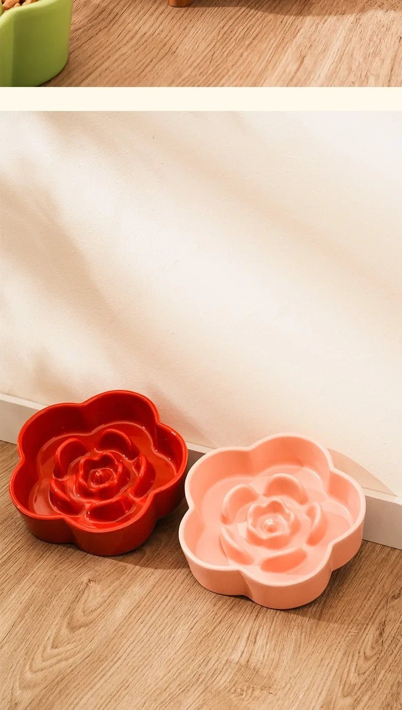 Colorful flower - shaped slow feeder bowls that turn every meal into a fun, healthy eating ritual for dogs and cats. - Luxempirez