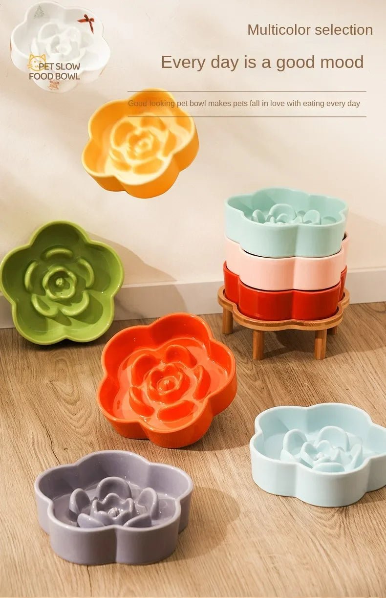 Colorful flower - shaped slow feeder bowls that turn every meal into a fun, healthy eating ritual for dogs and cats. - Luxempirez