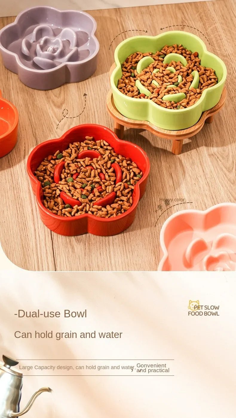 Colorful flower - shaped slow feeder bowls that turn every meal into a fun, healthy eating ritual for dogs and cats. - Luxempirez