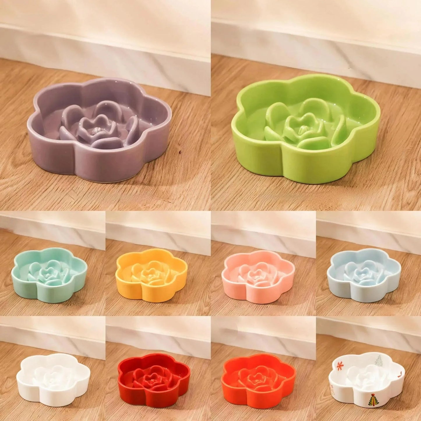 Colorful flower - shaped slow feeder bowls that turn every meal into a fun, healthy eating ritual for dogs and cats. - Luxempirez