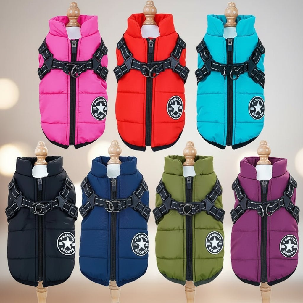 Cozy winter cotton vests keep your dog or cat warm, comfortable, and protected during cold - weather walks and outdoor play.These thick padded coats are designed to insulate the chest and back, helping small and medium pets maintain body heat. - Luxempirez
