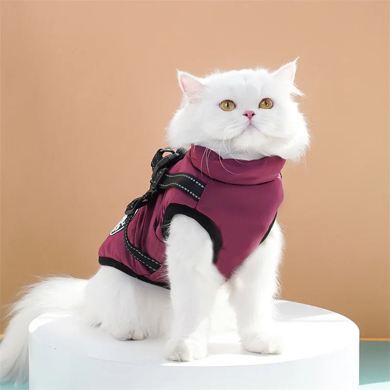 Cozy winter cotton vests keep your dog or cat warm, comfortable, and protected during cold - weather walks and outdoor play.These thick padded coats are designed to insulate the chest and back, helping small and medium pets maintain body heat. - Luxempirez