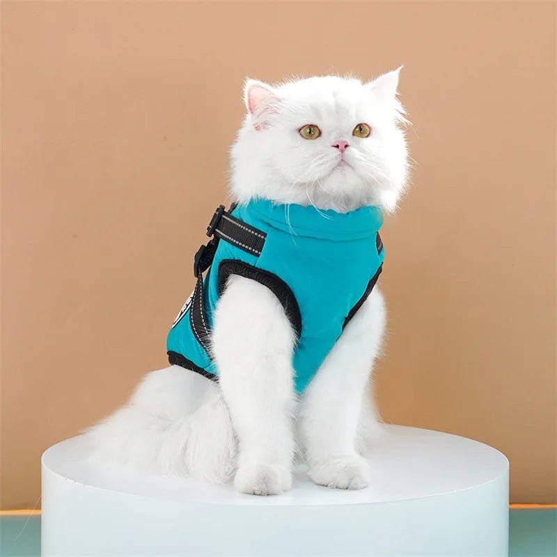 Cozy winter cotton vests keep your dog or cat warm, comfortable, and protected during cold - weather walks and outdoor play.These thick padded coats are designed to insulate the chest and back, helping small and medium pets maintain body heat. - Luxempirez