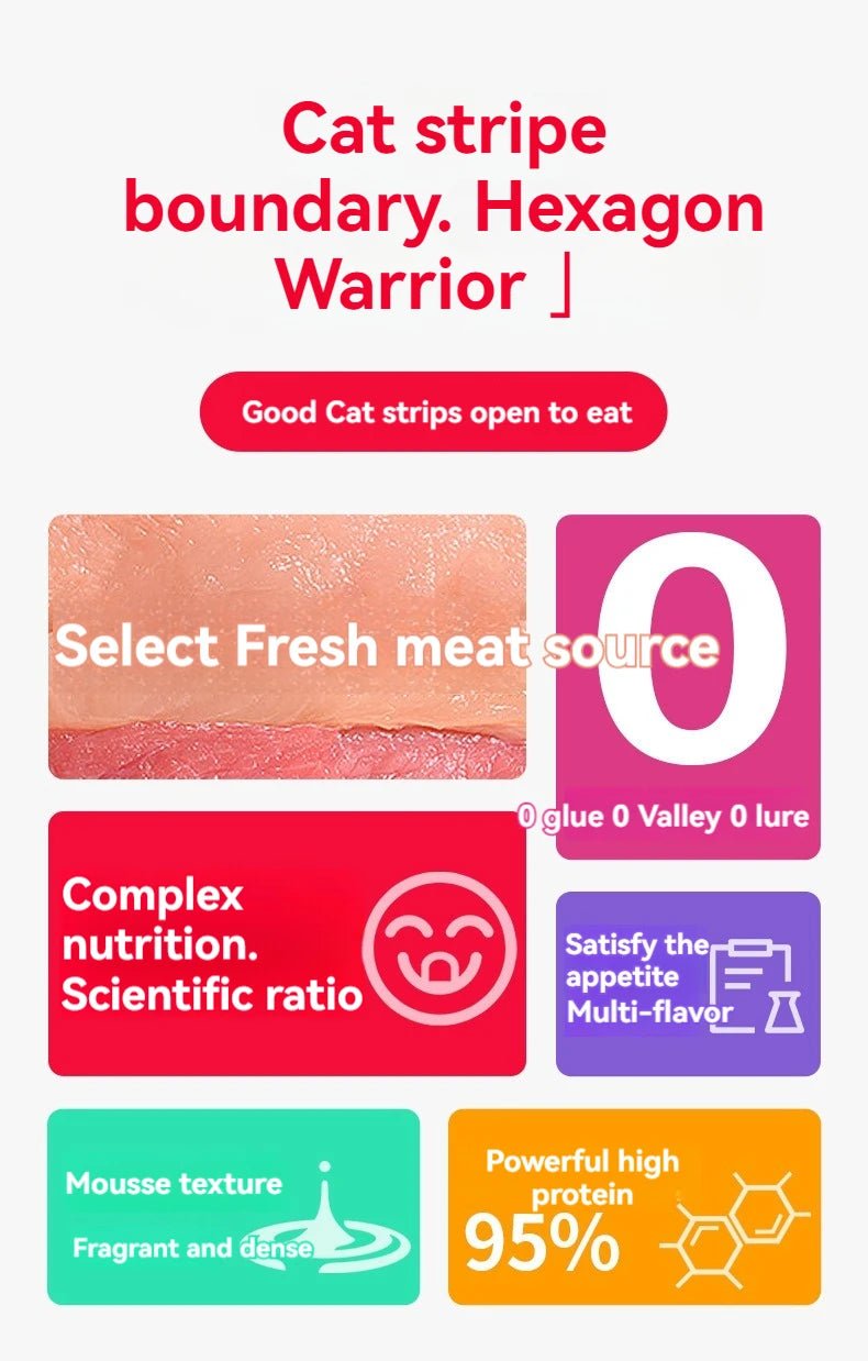 Creamy liquid cat snack sticks made with real tuna, chicken and cod for irresistible taste. Soft, lickable texture is perfect for picky eaters and cats with sensitive teeth.Ideal as a daily treat, food topper or reward to strengthen the bond with your cat - Luxempirez