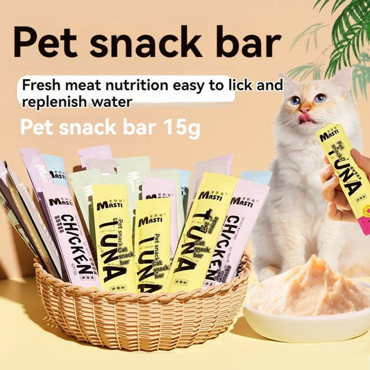 Creamy liquid cat snack sticks made with real tuna, chicken and cod for irresistible taste. Soft, lickable texture is perfect for picky eaters and cats with sensitive teeth.Ideal as a daily treat, food topper or reward to strengthen the bond with your cat - Luxempirez