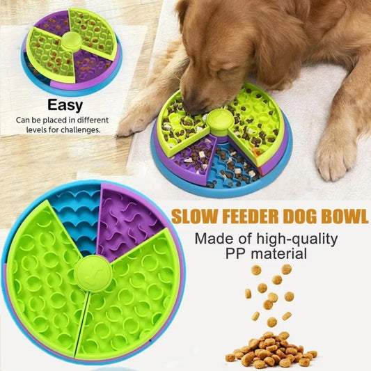 Dog Puzzle Slow Feeder Bowl interactive enrichment feeder with rotating layers that turns mealtime into a fun brain game while slowing down eating and reducing anxiety. - Luxempirez