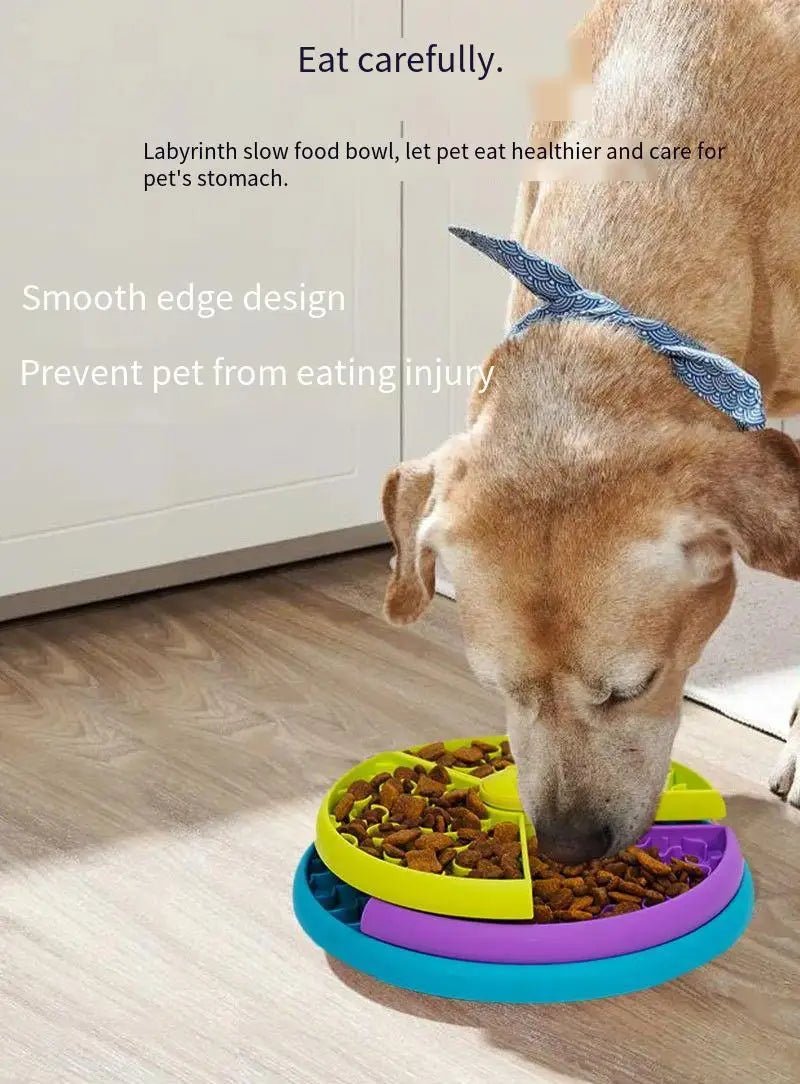 Dog Puzzle Slow Feeder Bowl mangeoire d'enrichissement interactive avec des couches rotatives qui transforme l'heure des repas en un jeu cérébral amusant tout en ralentissant l'alimentation et en réduisant l'anxiété. - Luxempirez