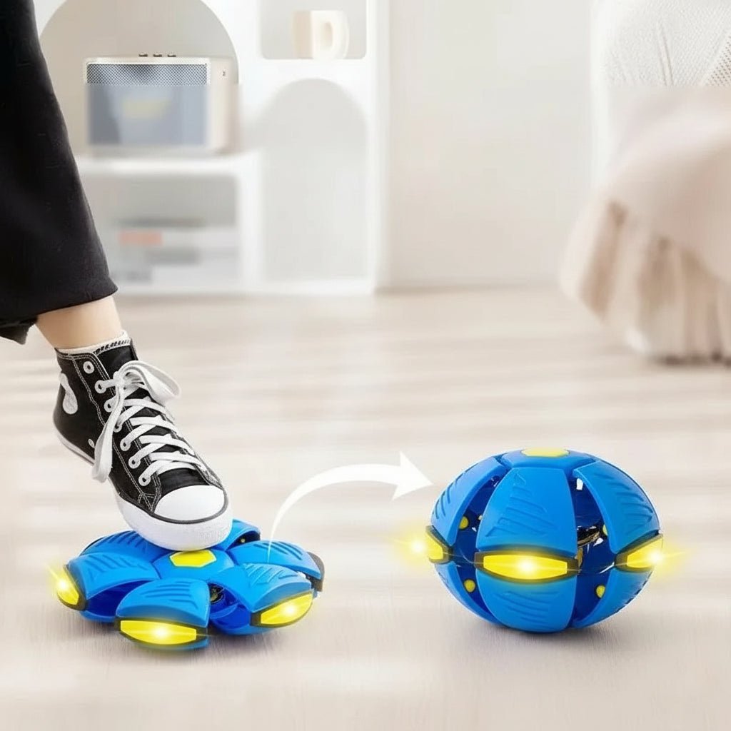 Dog Toys Bouncing Ball Throw Disc Ball with LED Light – the fun 2‑in‑1 toy that pops from a flat disc into a bouncing ball in seconds. - Luxempirez