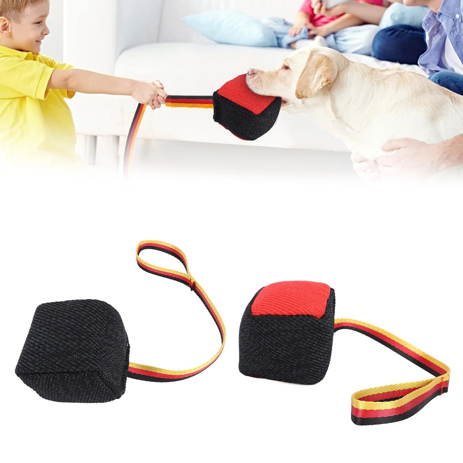 Cube jouet à mordre durable avec corde conçu pour mâcher, tirer et faire de l'exercice quotidien, idéal pour les chiens qui aiment tirer, poursuivre et ronger. - Luxempirez