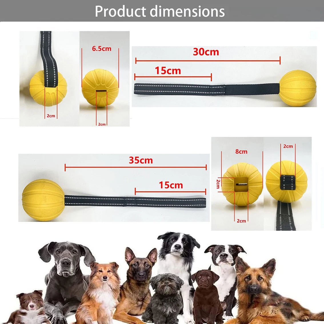 Balle en mousse EVA durable sur corde conçue pour les jeux interactifs de traction et de récupération, idéale pour entraîner et exercer les chiens de petite, moyenne et grande taille. - Luxempirez