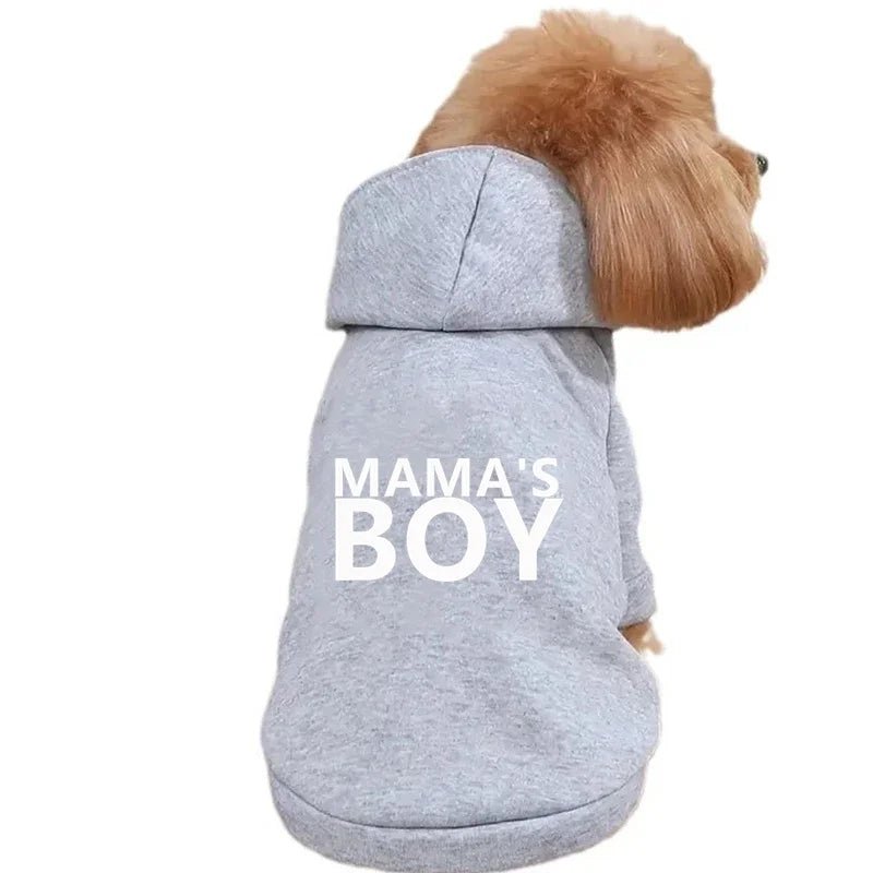 Elevate your beloved pet's style with our exclusive "Mama's Boy" Luxe Jacket — a perfect blend of comfort and chic sophistication. Crafted from premium, soft fabric, this hoodie offers warmth and a snug fit - Luxempirez