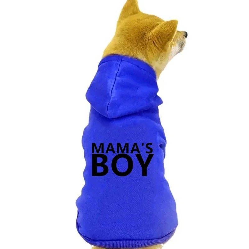 Elevate your beloved pet's style with our exclusive "Mama's Boy" Luxe Jacket — a perfect blend of comfort and chic sophistication. Crafted from premium, soft fabric, this hoodie offers warmth and a snug fit - Luxempirez