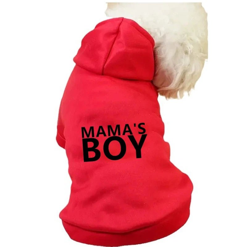 Elevate your beloved pet's style with our exclusive "Mama's Boy" Luxe Jacket — a perfect blend of comfort and chic sophistication. Crafted from premium, soft fabric, this hoodie offers warmth and a snug fit - Luxempirez