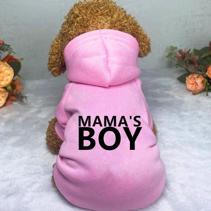 Elevate your beloved pet's style with our exclusive "Mama's Boy" Luxe Jacket — a perfect blend of comfort and chic sophistication. Crafted from premium, soft fabric, this hoodie offers warmth and a snug fit - Luxempirez