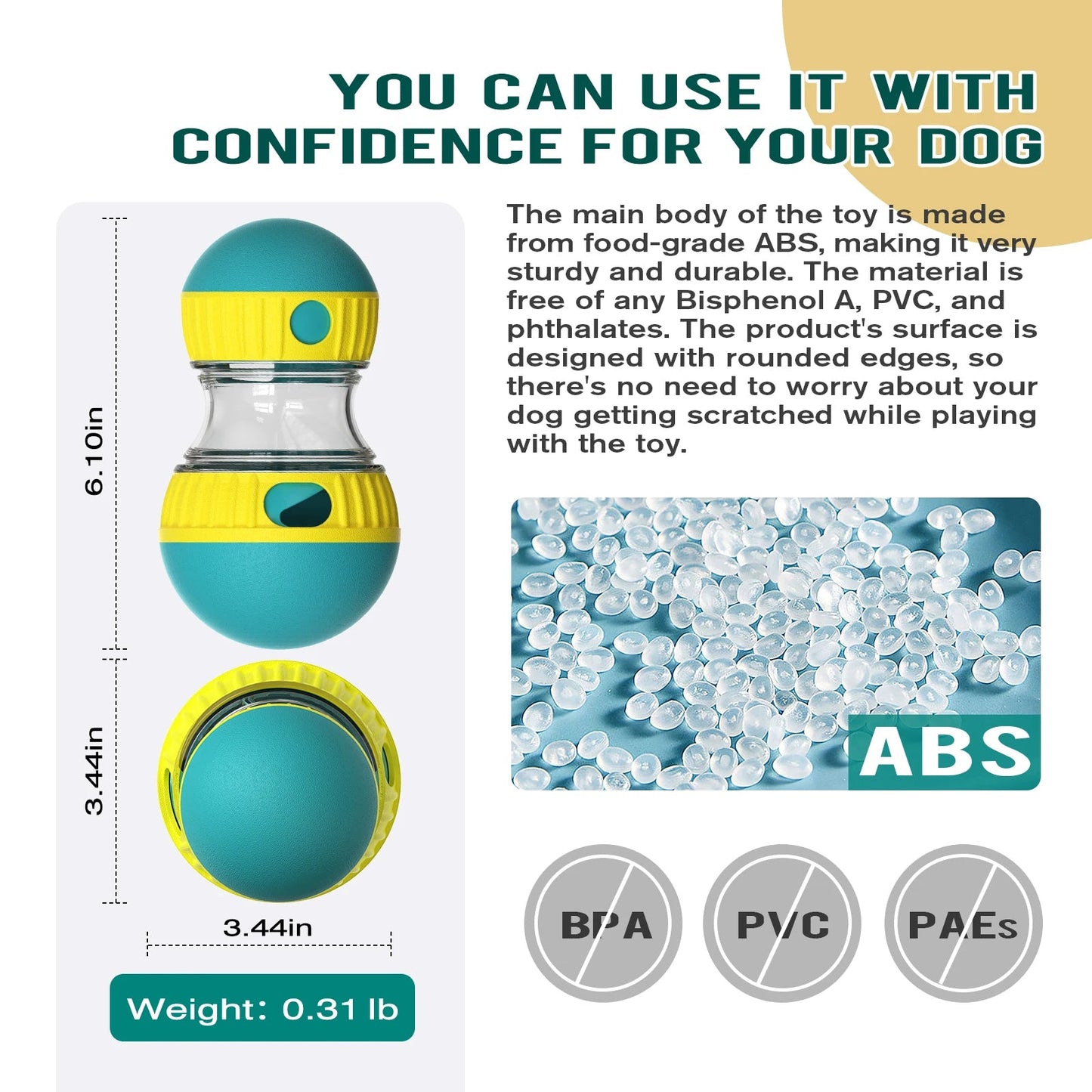 Elevate your dog's playtime with this luxury interactive treat dispenser. Its vibrant, premium finish and innovative design provide both mental stimulation and endless fun encouraging your pet to solve, roll, and enjoy tasty rewards. - Luxempirez