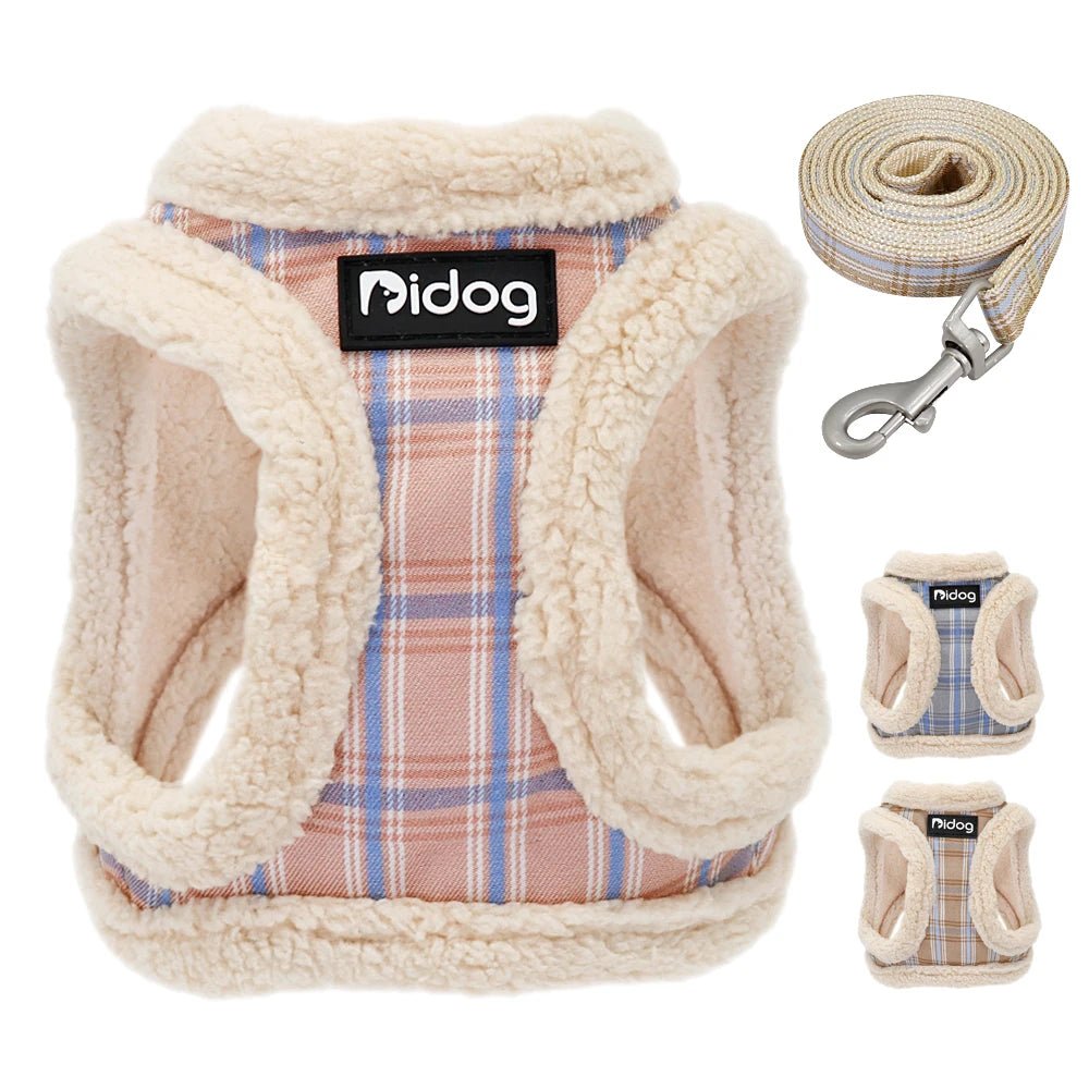 Elevate your pet’s style and comfort with this exclusive luxury harness set. Handcrafted with premium plush faux fur and elegant plaid detailing, this harness delivers exceptional warmth, softness, and durability for the most discerning pets - Luxempirez