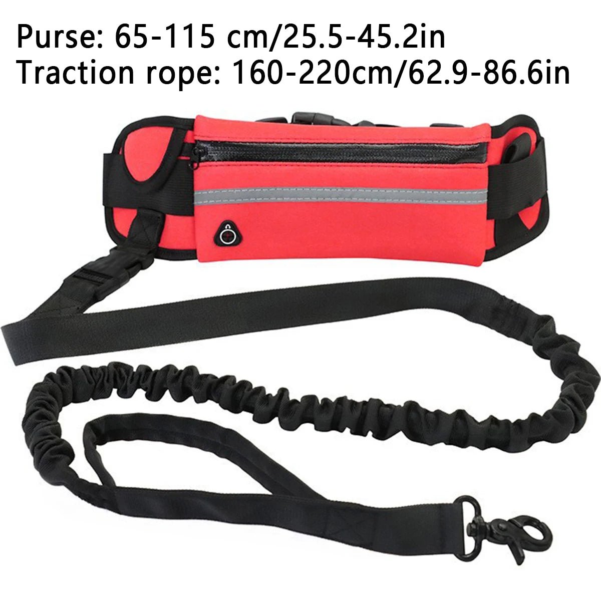 Enjoy hands‑free runs and walks with this adjustable waist leash set, featuring a durable nylon belt, shock‑absorbing bungee leash and secure metal clips. - Luxempirez