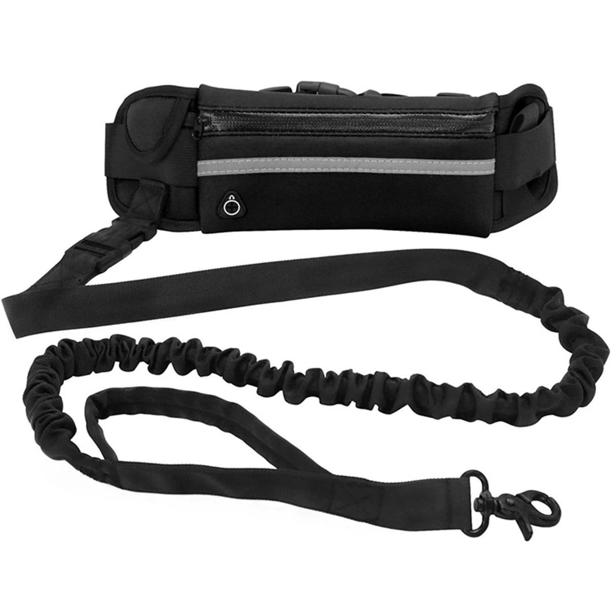 Enjoy hands‑free runs and walks with this adjustable waist leash set, featuring a durable nylon belt, shock‑absorbing bungee leash and secure metal clips. - Luxempirez