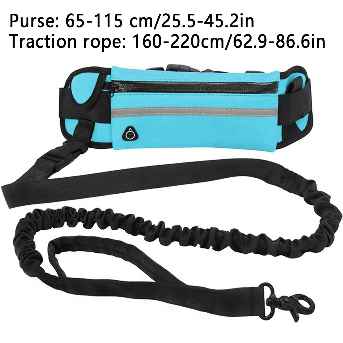 Enjoy hands‑free runs and walks with this adjustable waist leash set, featuring a durable nylon belt, shock‑absorbing bungee leash and secure metal clips. - Luxempirez