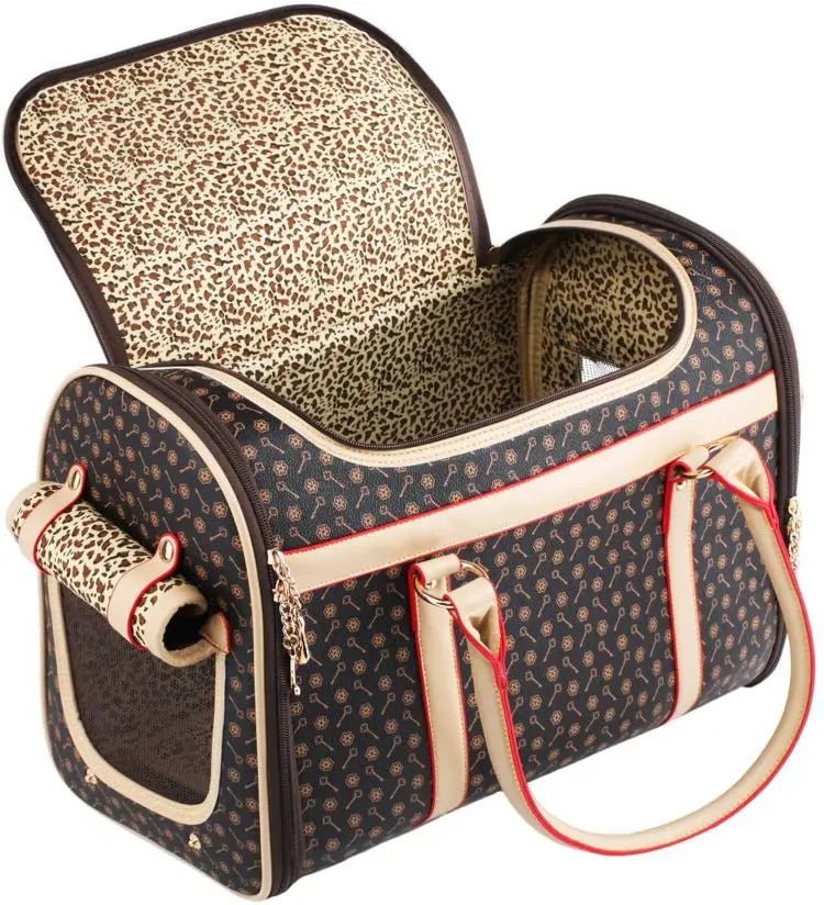 Experience ultimate elegance with this luxury pet carrier, designed for discerning owners who seek both refinement and comfort on every journey. The exclusive pattern, inspired by high - end fashion houses. - Luxempirez