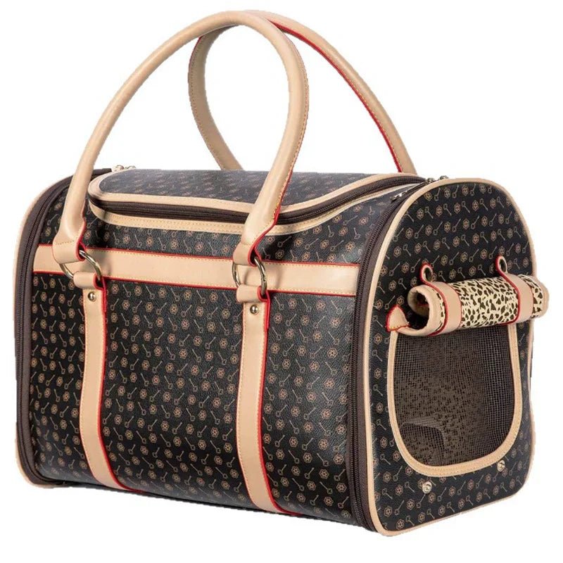 Experience ultimate elegance with this luxury pet carrier, designed for discerning owners who seek both refinement and comfort on every journey. The exclusive pattern, inspired by high - end fashion houses. - Luxempirez