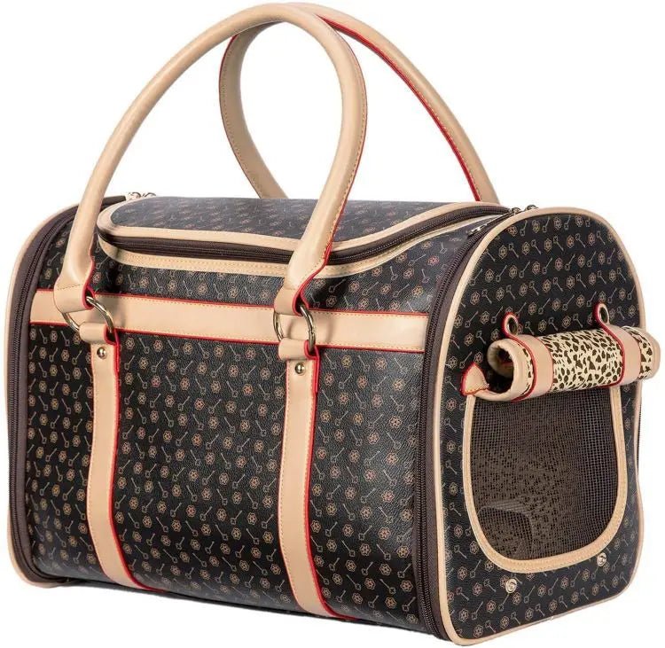 Experience ultimate elegance with this luxury pet carrier, designed for discerning owners who seek both refinement and comfort on every journey. The exclusive pattern, inspired by high - end fashion houses. - Luxempirez