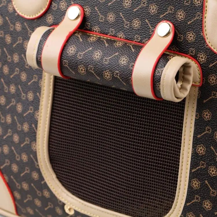 Experience ultimate elegance with this luxury pet carrier, designed for discerning owners who seek both refinement and comfort on every journey. The exclusive pattern, inspired by high - end fashion houses. - Luxempirez