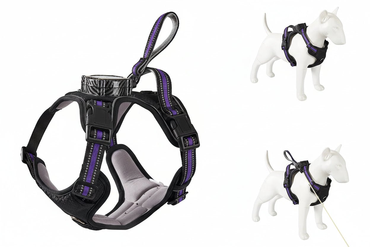 Explosion‑proof no‑pull harness with integrated retractable leash for safe, hands‑free control and maximum comfort during every walk or run. - Luxempirez