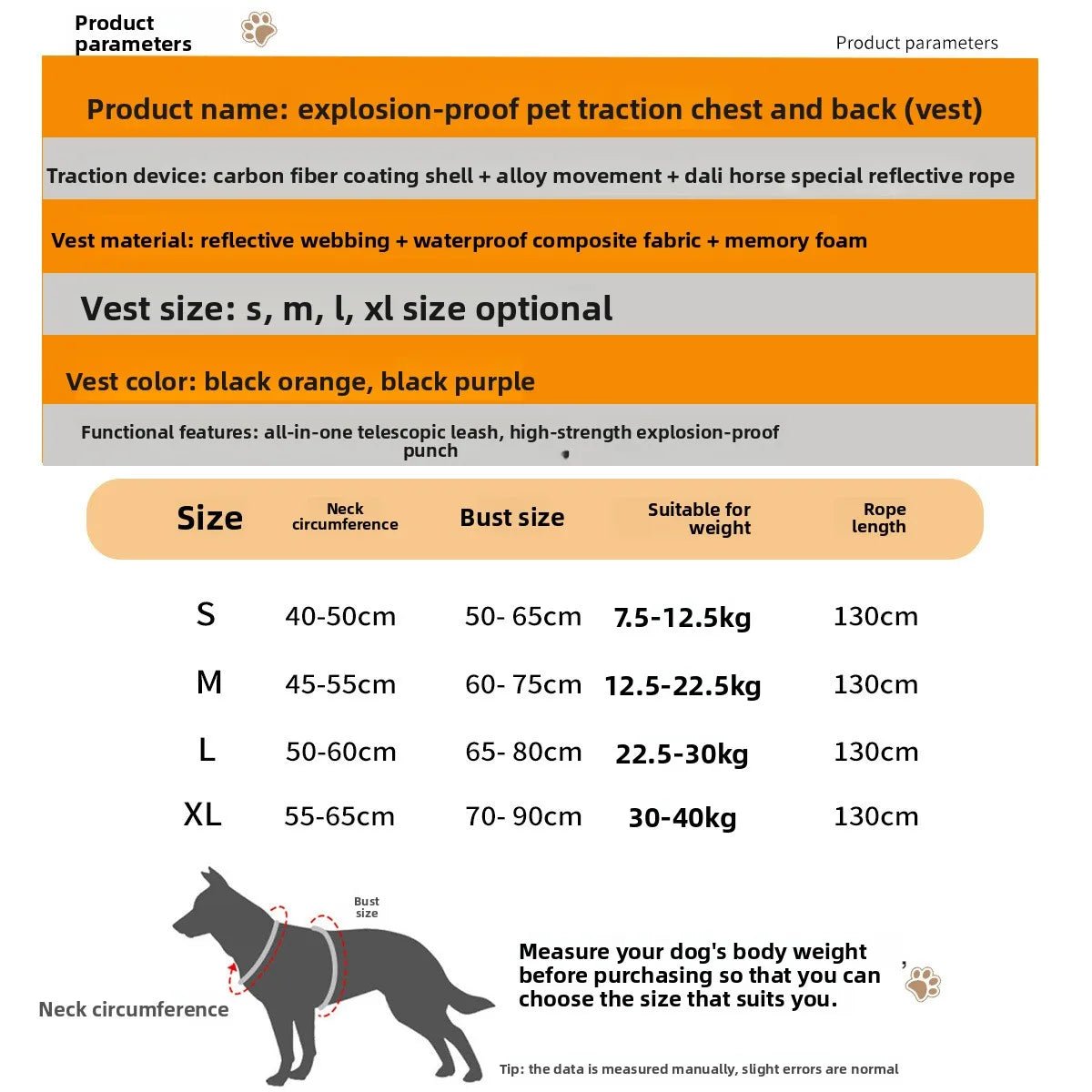 Explosion‑proof no‑pull harness with integrated retractable leash for safe, hands‑free control and maximum comfort during every walk or run. - Luxempirez
