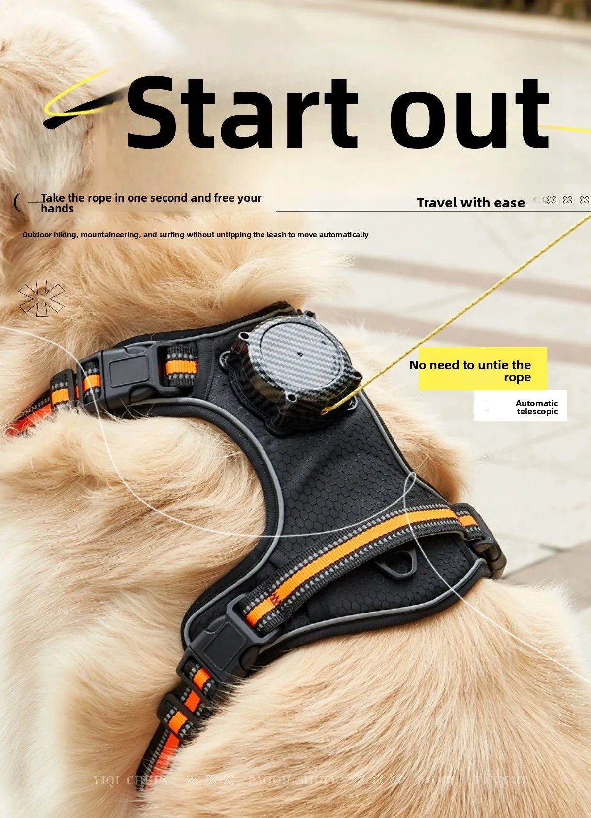 Explosion‑proof no‑pull harness with integrated retractable leash for safe, hands‑free control and maximum comfort during every walk or run. - Luxempirez
