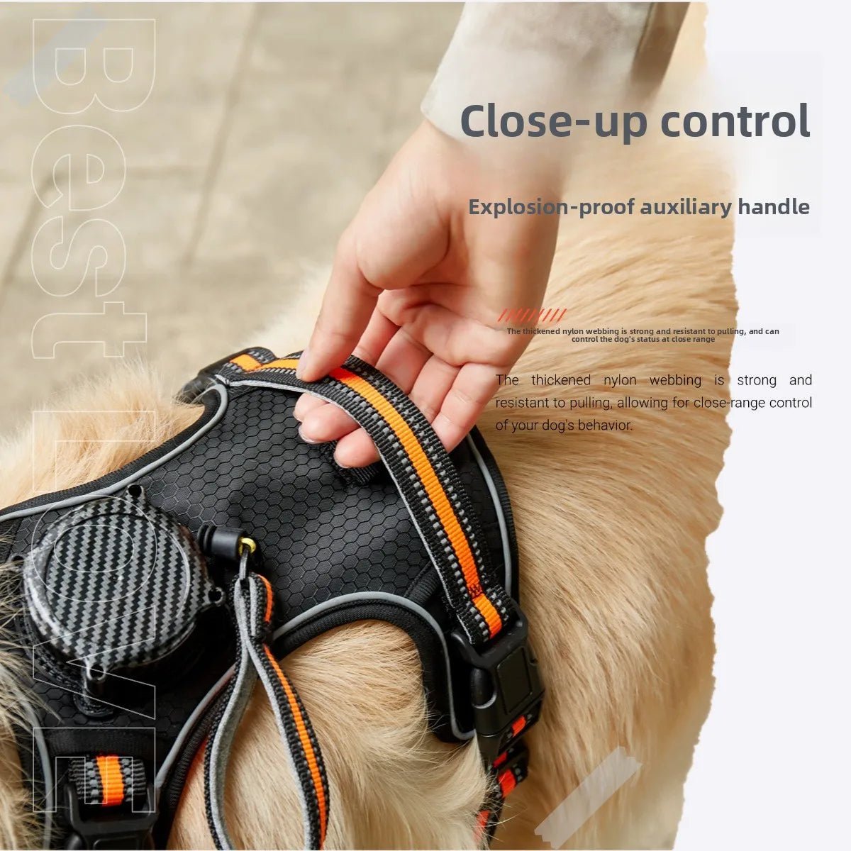 Explosion‑proof no‑pull harness with integrated retractable leash for safe, hands‑free control and maximum comfort during every walk or run. - Luxempirez