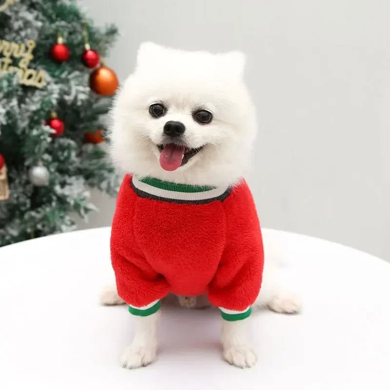 Festive green reindeer sweater to keep your dog cozy and extra cute for Christmas walks, parties, and photos., Soft, lightweight fabric is gentle on the skin and perfect for small dogs who need a bit of extra warmth in winter. - Luxempirez