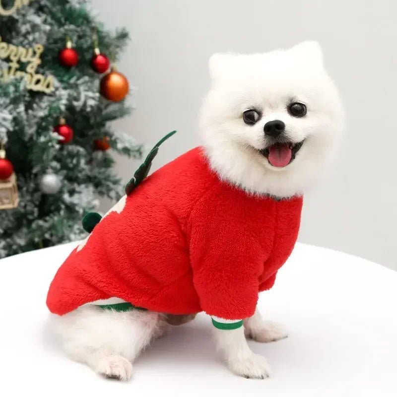 Festive green reindeer sweater to keep your dog cozy and extra cute for Christmas walks, parties, and photos., Soft, lightweight fabric is gentle on the skin and perfect for small dogs who need a bit of extra warmth in winter. - Luxempirez