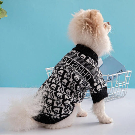Give your dog a fashion upgrade with this stylish “Christian Dogs” sweater! Made from soft, high - quality fabric, this elegant knit keeps your pet warm while turning heads on every walk. The unique designer inspired pattern. - Luxempirez