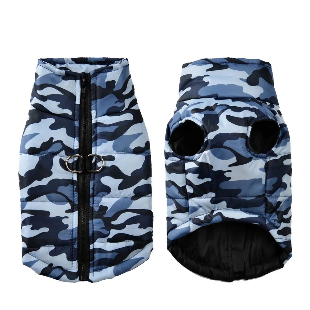 Give your dog a stylish edge with this durable camouflage jacket. Made from high - quality, weather - resistant fabric, it provides warmth and comfort for outdoor walks, adventures, and chilly days. The lightweight design ensures easy movement. - Luxempirez