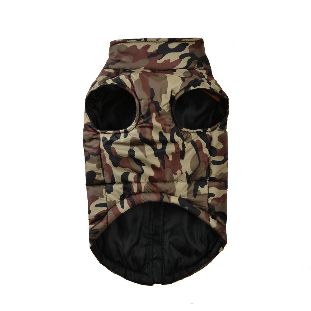 Give your dog a stylish edge with this durable camouflage jacket. Made from high - quality, weather - resistant fabric, it provides warmth and comfort for outdoor walks, adventures, and chilly days. The lightweight design ensures easy movement. - Luxempirez