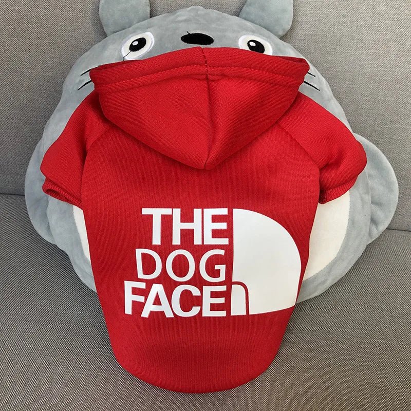 Give your dog a touch of streetwear style with our "The Dog Face" hoodie! Inspired by iconic fashion brands, this cozy and fun hoodie is available in vibrant red and classic black. Perfect for walks, social media photos, and keeping your furry friend warm - Luxempirez