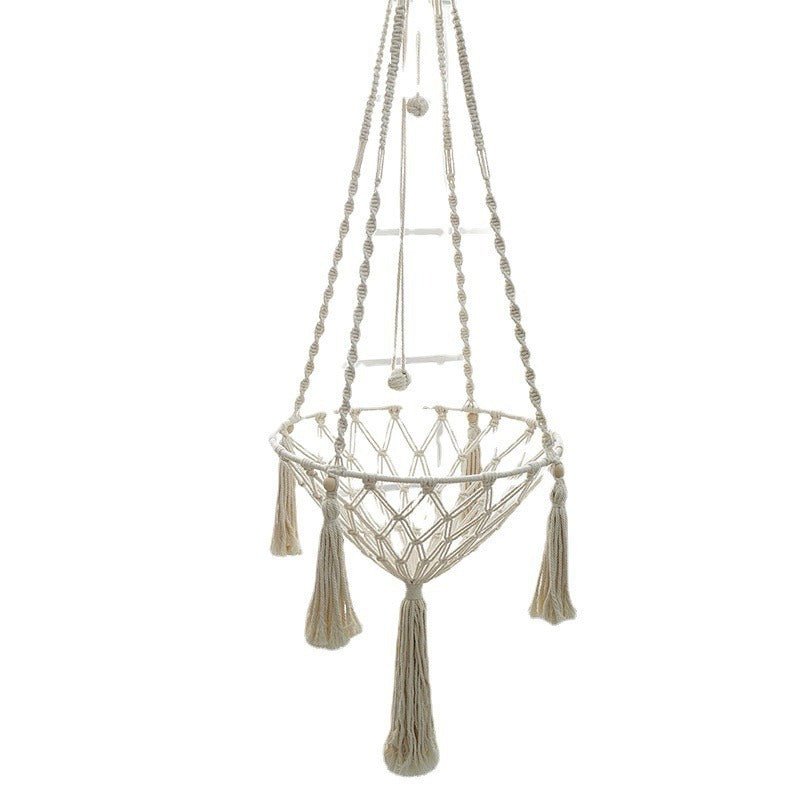 Give your feline a sanctuary in the sky with this hand‑woven luxury cat hammock, designed to float elegantly in your home like a piece of boho décor. The soft, suspended nest cradles your cat in complete comfort, while the exquisite macramé detailing. - Luxempirez